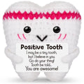 Handmade Crochet Positive Tooth Doll, Cute Encouragement Plush, Emotional Support Tiny Tooth, Funny Inspirational Gift