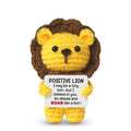 Handmade Crochet Positive Lion Doll, Cute Encouragement Plush, Emotional Support Tiny Lion, Inspirational Gift for Friends