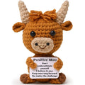 Handmade Crochet Positive Cow Doll, Cute Encouragement Plush, Emotional Support Tiny Cow, Inspirational Cheer-Up Gift