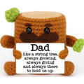 Handmade Crochet Tree Stump Dad Doll, Father’s Day Emotional Support Plush, Cute Dad Appreciation Gift, Inspirational Keepsake Ornament