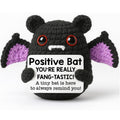 Handmade Crochet Positive Bat Doll, Cute Encouragement Plush, Halloween Emotional Support Toy, Inspirational Cheer-Up Gift