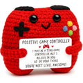 Handmade Crochet Positive Game Controller Doll, Cute Encouragement Plush, Gamer Emotional Support Toy, Inspirational Gift for Friends
