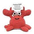 Handmade Crochet Positive Crab Doll, Cute Encouragement Plush, Emotional Support Tiny Crab, Inspirational Cheer-Up Gift