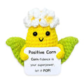 Handmade Crochet Positive Corn Plush Motivational Confidence Boost Gift Cute Emotional Ornaments Support Desk Decor