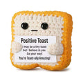 Handmade Crochet PositiveButter Toast Bread Doll Ornaments Encouragement Gift